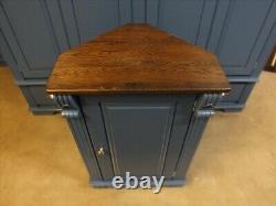 Regency Painted Corner Cupboard- Solid Oak Top- Bespoke- Hand Made Stiffkey Blue