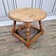 Retro Vintage Round Side Coffee Table Solid Wood Coffee / Lamp Elm Antique