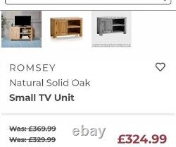Romsey Natural Solid Oak Small TV Unit from Oak Furnitureland