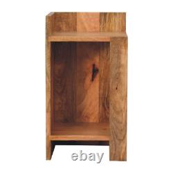 Rustic Bedside Handmade Light Oak Mango Wood Nightstand Open Storage Side Table