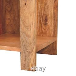 Rustic Bedside Handmade Light Oak Mango Wood Nightstand Open Storage Side Table