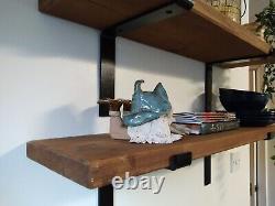 Rustic Industrial Wooden Scaffold Board Shelves+2 Brackets. 44