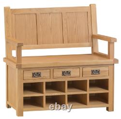 Rustic SOLID Oak Monks Bench FULLY ASSEMBLED and DELIVERED FREE