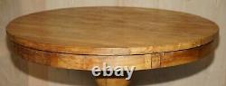 Rustic Solid English Oak Round Four Person Dining Table Lovely Timber Patina