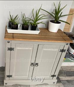 Rustic Storage Sideboard 2 Door Cupboard Small Wooden Side Cabinet Shelf Unit