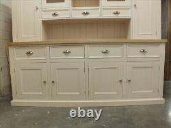 Rutland Painted 7ft 4 Door Display Dresser- Oak Top Bespoke Available- Ivory