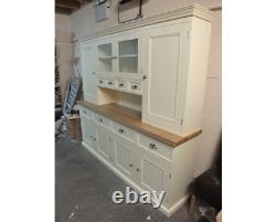 Rutland Painted 7ft 4 Door Display Dresser- Oak Top Bespoke F&b House White