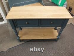 Rutland Painted Hall Console Table Oak Top- F&b Inchyra Blue- Choice Of Colours