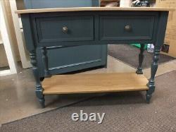 Rutland Painted Hall Console Table Oak Top- F&b Inchyra Blue- Choice Of Colours