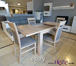 SET of extending dining table and 4 solid wood chairs sonoma, small&great! Kam02