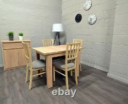 SET of extending dining table and 4 wooden chairs strong, solid oak sonoma MarP