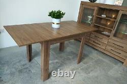 SET of extending dining table and 4 wooden chairs strong, solid, oak stirling Ma