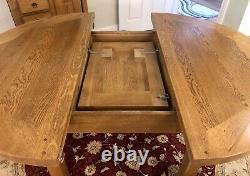 SOLID OAK ROUND DINING TABLE & 4 CHAIRS (John Lewis) Preowned