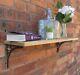 Solid Oak Wood Handmade Shelves Rustic Shelf Cast Iron Shelf Brackets