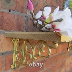 SOLID OAK WOOD HANDMADE SHELVES rustic Shelf cast iron shelf brackets