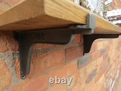 SOLID OAK WOOD HANDMADE SHELVES rustic Shelf cast iron shelf brackets