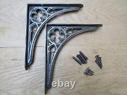 SOLID OAK WOOD HANDMADE SHELVES rustic Shelf cast iron shelf brackets