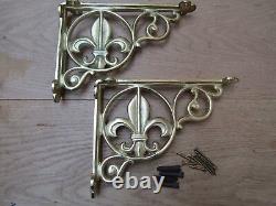 SOLID OAK WOOD HANDMADE SHELVES rustic Shelf cast iron shelf brackets