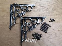 SOLID OAK WOOD HANDMADE SHELVES rustic wooden Shelf cast iron shelf brackets