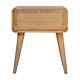 Scandi Bedside Table With Woven Drawer Light Finish Solid Mango Wood 1 Drawer