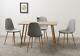 Seconique Barley 4 Seater Dining Set Oak Veneer Table & 4 Grey Fabric Chairs