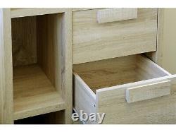 Seconique Cambourne 3 Drawer Display Shelving Unit in Sonoma Oak Living Room