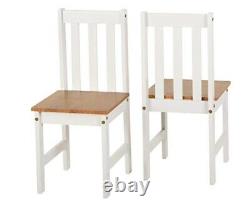 Seconique Dining Table & 2 Chairs White & Oak Effect Local Del Ludlow New