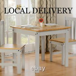 Seconique LUDLOW DINING TABLE & 2 CHAIRS WHITE & OAK EFFECT 2 SEATER NEW