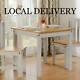 Seconique Ludlow Dining Table & 2 Chairs White & Oak Effect 2 Seater New