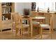 Seconique Oxford Oak Extending Dining Set Table + 4 Suede Chairs Solid Wood