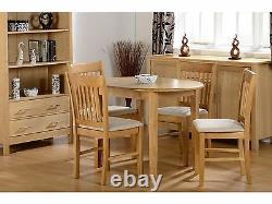 Seconique Oxford Oak Extending Dining Set Table + 4 Suede Chairs Solid Wood
