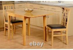 Seconique ViennaOak Drop Leaf Dining Set with 2 Brown Faux Leather Dining Set