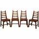 Set Of Four Stylish Mid Century Modern Red Oak Dining Chairs Nice Sculptural