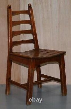 Set Of Four Stylish MID Century Modern Red Oak Dining Chairs Nice Sculptural