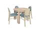 Set Small Round Table In Oak Sonoma & 4 Chairs, Extending To 195cm, High Quality