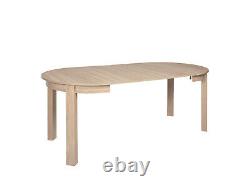 Set small round table in oak Sonoma & 4 chairs, extending to 195cm, high quality