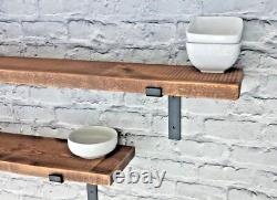 Shelf Rustic Chunky Industrial Handmade Shelves Metal Brackets/Solid Wood /4.4