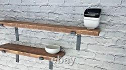 Shelf Rustic Chunky Industrial Handmade Shelves Metal Brackets/Solid Wood /4.4