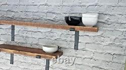 Shelf Rustic Chunky Industrial Handmade Shelves Metal Brackets/Solid Wood /4.4