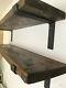 Shelf-scaffold Board Rustic Shelves Industrial Solid Wood+2 Steel Brackets