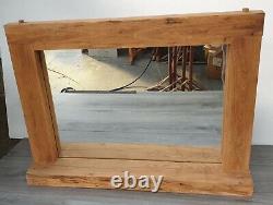 Shelved Oak Mirror Oak Furniture, Natural Finish, Wall Mirror, Hand Made
