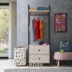 Shelving Display Storage Open Wardrobe Shelves Unit Drawers Cabinet Ash Oak