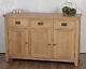 Sideboard Cabinet Cupboard Oak Solid 3 Door 3 Drawer In Chunky Harrogate Natural