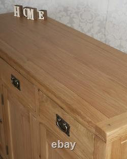 Sideboard Cabinet Cupboard Oak Solid 3 Door 3 Drawer in Chunky Harrogate Natural