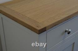Sideboard Cabinet Cupboard Solid Oak Pine Slim in 2 Drawer Dorset French Ivory