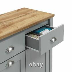 Sideboard Multi Unit Cabinet Sideboard 2 Drawers Storage Cupboard Grey Oak