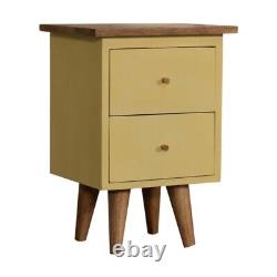 Small Bedside Table Hand Painted Cabinet Scandinavian Style Wood Unit Cline