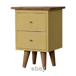 Small Bedside Table Hand Painted Cabinet Scandinavian Style Wood Unit Cline