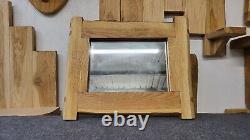 Small Hand-Crafted Oak Framed Mirror Waney Edge Furniture, Natural Finish