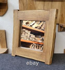 Small Live Edge Style Oak Framed Mirror Hand made Furniture, Natural Finish